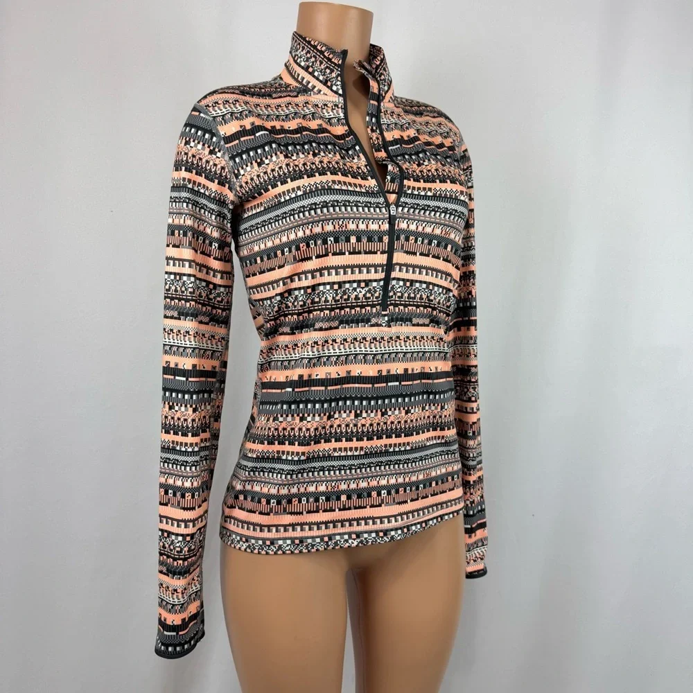 Nike Pro Dri-Fit Hyperwarm Aztec Print 1/2 Zip Pullover Women’s M Fleece Lined
